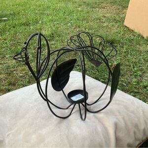 Wire Pumpkin Shape Turkey Votive Candle Holder black
